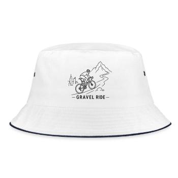 Gravel Ride Mountain Trail Adventure - Bucket Hat - white/navy - Front