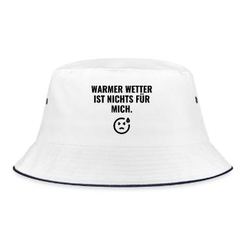 Warmes Wetter ist nichts für mich - Bucket Hat - Weiß/Navy - Vorne