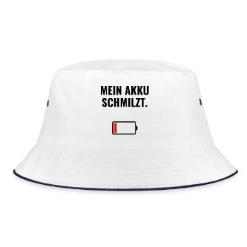 Mein Akku schmilzt. - Bucket Hat - Weiß/Navy - Vorne