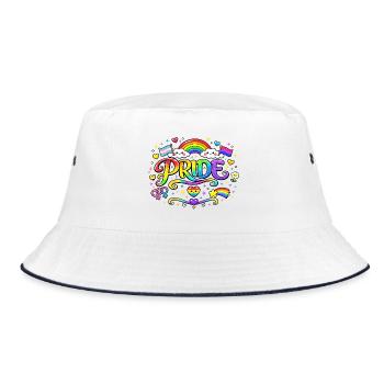 Pride Love is Love - Bucket Hat - Weiß/Navy - Vorne