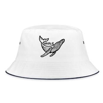 Der Ozeanriese (Schwarz) - Bucket Hat - Weiß/Navy - Vorne