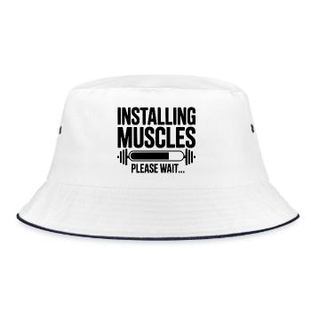 Installing Muscles Please Wait... - Bucket Hat - white/navy - Front