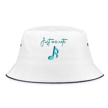 Musical notes. - Bucket Hat - white/navy - Front