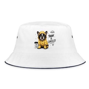 Today Is Canceled French Bulldog In - Bucket Hat - white/navy - Front