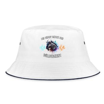 Wildebeest Heart Line - Bucket Hat - white/navy - Front