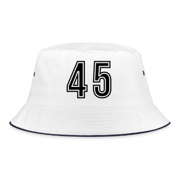 45 Number symbol - Bucket Hat - white/navy - Front
