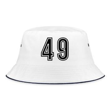 49 Number symbol - Bucket Hat - white/navy - Front