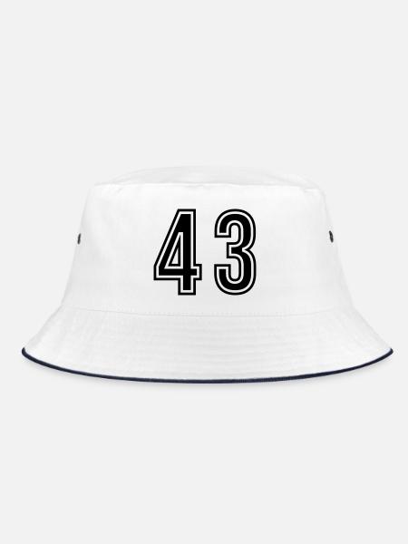 43 Number symbol - Bucket Hat - white/navy - Front