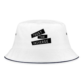 Trust The Universe Spirituell Universum Zitat Logo - Bucket Hat - Weiß/Navy - Vorne