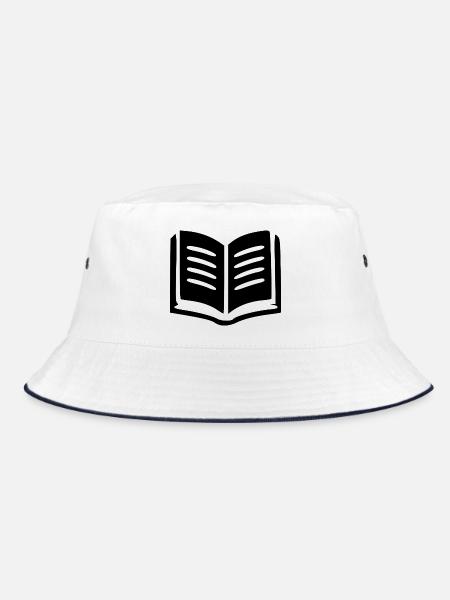 Buch Bücher lesen - Bucket Hat - Weiß/Navy