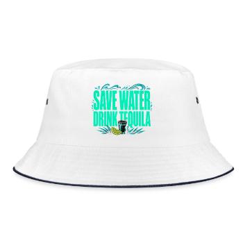 Save Water, Drink Tequila - Funny Shirt - Bucket Hat - white/navy - Front