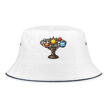 Solar orbital on bronze stem - Bucket Hat - white/navy - Front