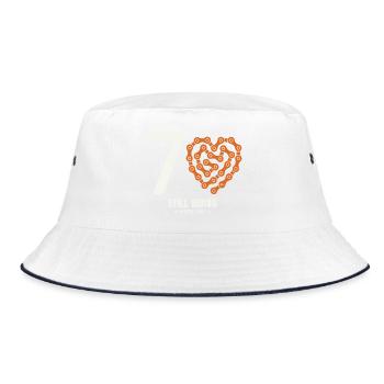 70 Years Bike Still Riding Birthday Gift - Bucket Hat - white/navy - Front