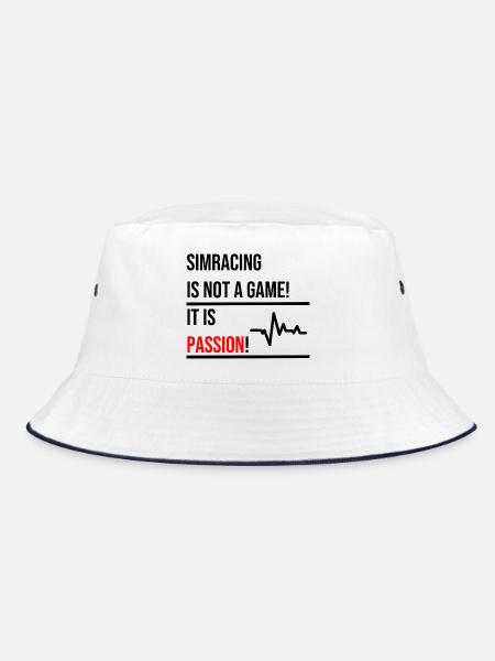 Simracing is not a Game - Bucket Hat - Weiß/Navy