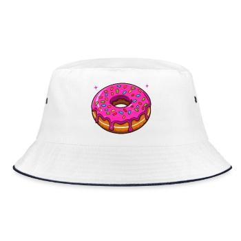 A hole full of happiness - Bucket Hat - white/navy - Front