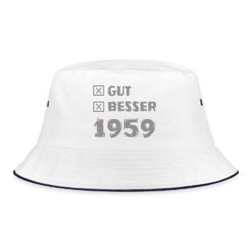 Besser 1959 - Bucket Hat - Weiß/Navy - Vorne