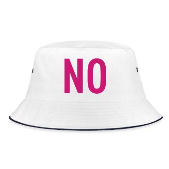 NO – Pink Typography Statement - Bucket Hat - white/navy - Front