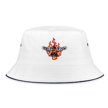 Corax Burger Flaming Bird Tee - Bucket Hat - Weiß/Navy - Vorne
