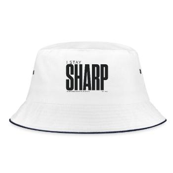 I Stay Sharp | Photographer's Edition - Bucket Hat - white/navy - Front