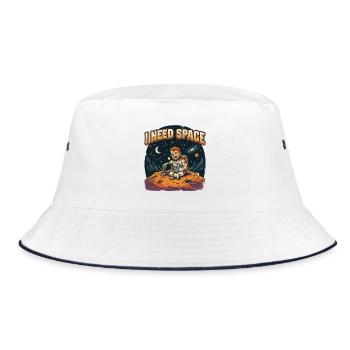 Ich brauche Abstand - Bucket Hat - Weiß/Navy - Vorne