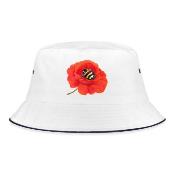 Bumblebee süße Hummel  - Bucket Hat - Weiß/Navy - Vorne