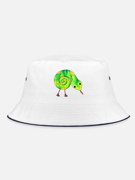 Snake on Skates - Bucket Hat - Weiß/Navy