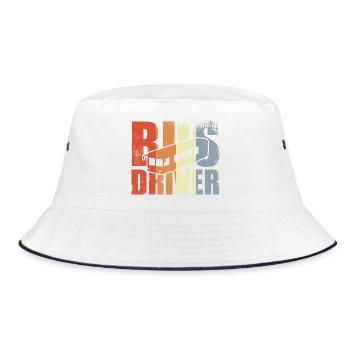 Vintage Bus Driver - Bucket Hat - Weiß/Navy - Vorne