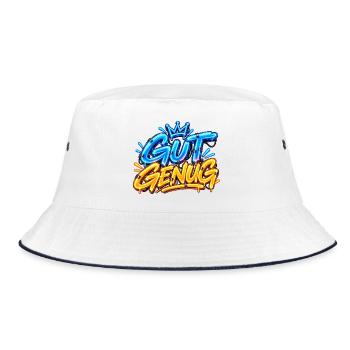 Gut Genug  - Bucket Hat - Weiß/Navy - Vorne