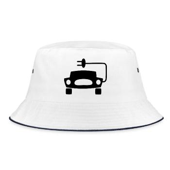 Elektrische Autos - Bucket Hat - Weiß/Navy - Vorne