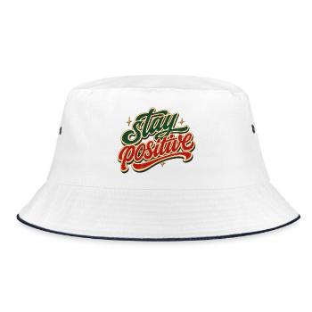 Stay Positive Positiv Denken Gute Laune Motivation - Bucket Hat - Weiß/Navy - Vorne