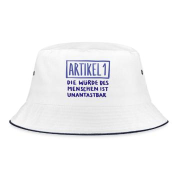 Artikel 1  - Bucket Hat - Weiß/Navy - Vorne
