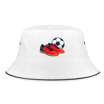 Futsal-Schuhe und Ball - Bucket Hat - Weiß/Navy - Vorne