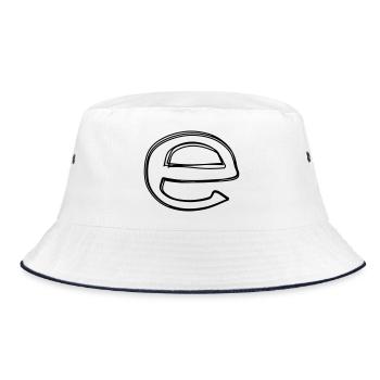 Kleinbuchstabe e handgezeichnet - Bucket Hat - Weiß/Navy - Vorne