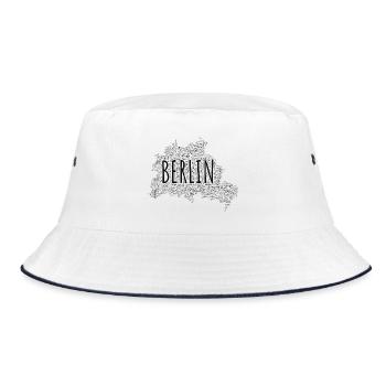 Berlin Stadtkarte aus U- und S-Bahnhöfen - Bucket Hat - Weiß/Navy - Vorne