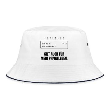 Status 6. Gilt auch für mein Privatleben. - Bucket Hat - Weiß/Navy - Vorne