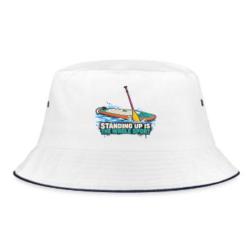 Stand Up Paddling: Ganzheitssport - Bucket Hat - Weiß/Navy - Vorne