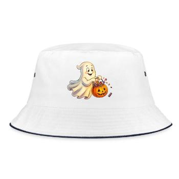 klassischer Geist - Bucket Hat - Weiß/Navy - Vorne