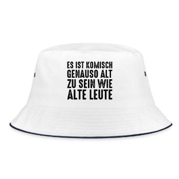 Es ist komisch genauso alt zu sein wie alte Leute - Bucket Hat - Weiß/Navy - Vorne