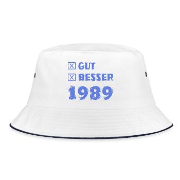 1989 - Bucket Hat - Weiß/Navy - Vorne