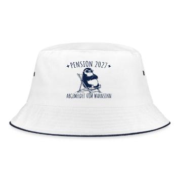 Pension 2027 Abgemeldet vom Wahnsinn - Bucket Hat - Weiß/Navy - Vorne