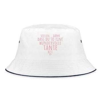 Beste Tante Herz Dankeschön Patentante Geschenk - Bucket Hat - Weiß/Navy - Vorne