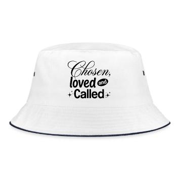 Chosen, Loved and Called - Bucket Hat - Weiß/Navy - Vorne