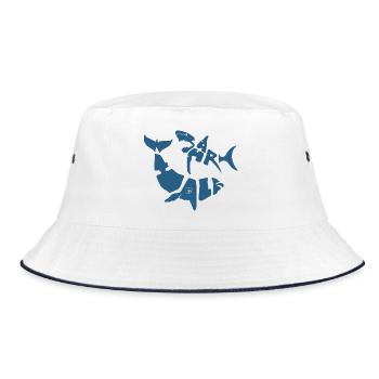 SW_LOGO_5_BLEU - Bucket Hat - Weiß/Navy - Vorne