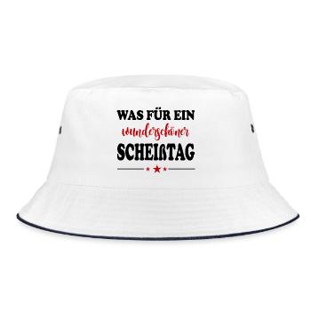 Wunderschöner Scheißtag T-Shirt Sprüche - Bucket Hat - Weiß/Navy - Vorne