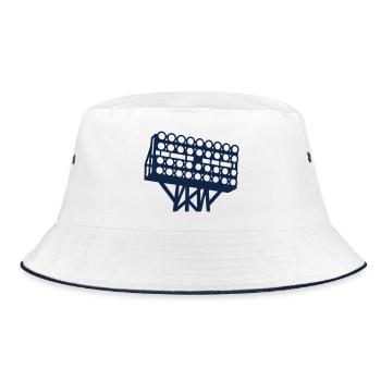 Stadion Flutlicht Grafik - Bucket Hat - Weiß/Navy - Vorne