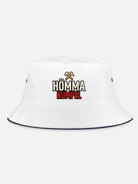 Hömma Kumpel Ruhrpott Typografie Bergbau - Bucket Hat - Weiß/Navy