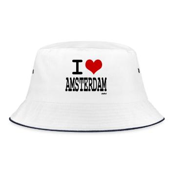 I love Amsterdam - couleurs personnalisables - Bob - blanc/marine - Devant