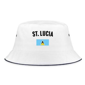 St Lucia Flag - Bucket Hat - white/navy - Front
