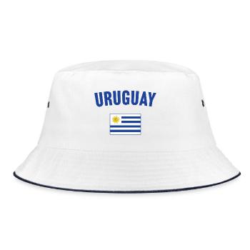 Uruguay Flag - Bucket Hat - white/navy - Front