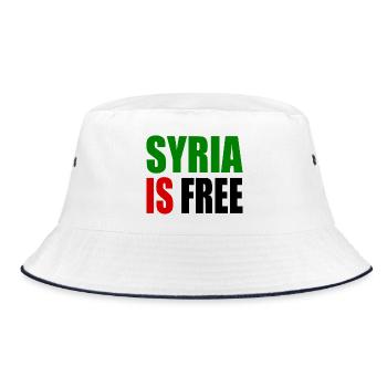 syrien - syria is free - Bucket Hat - Weiß/Navy - Vorne